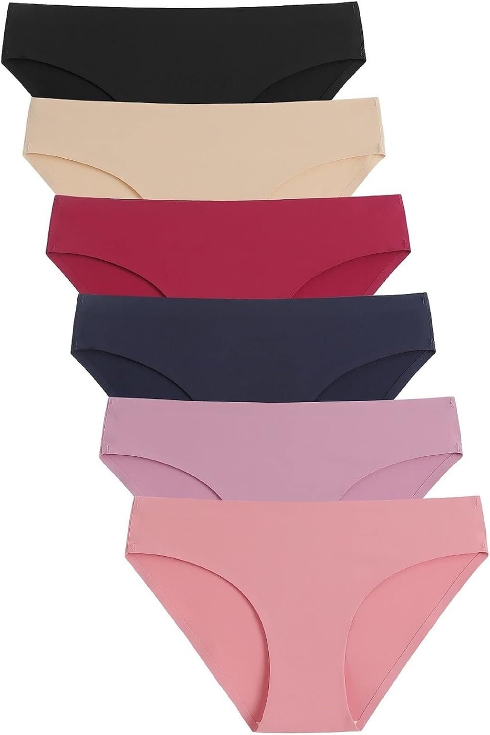 Caterlove Women’s Seamless Underwear No Show Bikini Panties 6 Pack