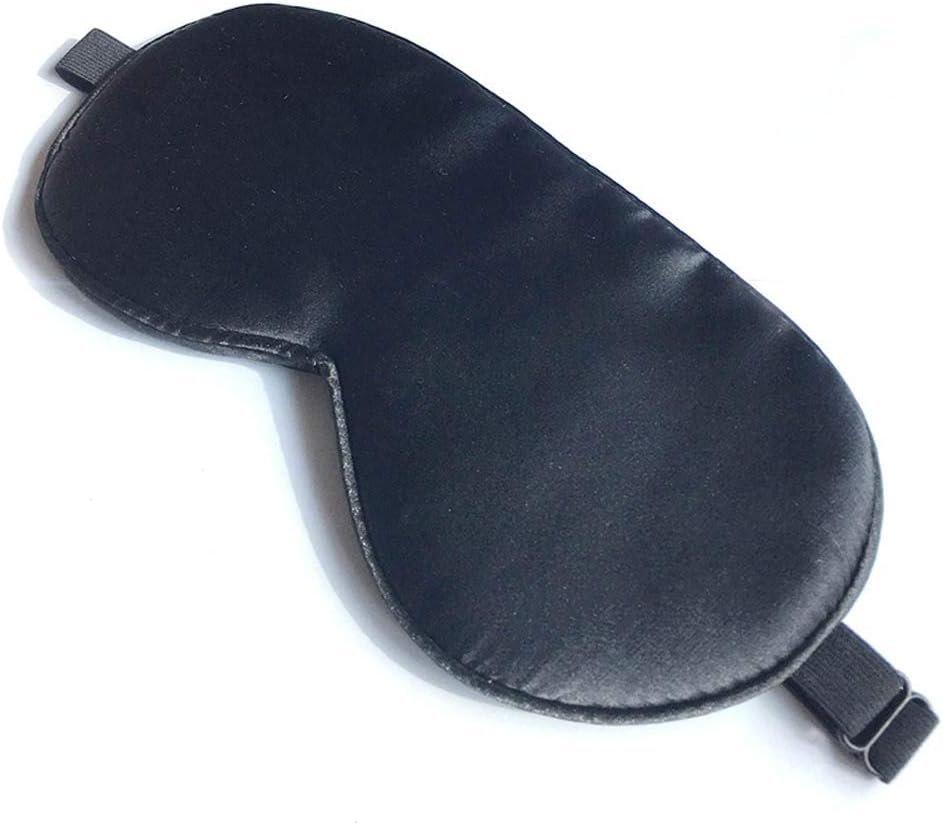 Silk Sleep Mask, Blackout Eye Mask for Sleeping with Adjustable Strap | Light-blocking Blindfold for Men & Women Pressure-Free, Soft Eye Cover Eyeshade for Side Sleeper, for Travel Naps (Black)