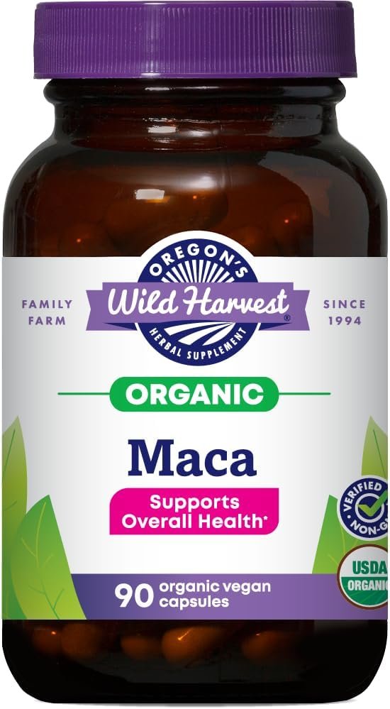 Oregon’s Wild Harvest Maca Root Organic Herbal Supplement, 90 Count
