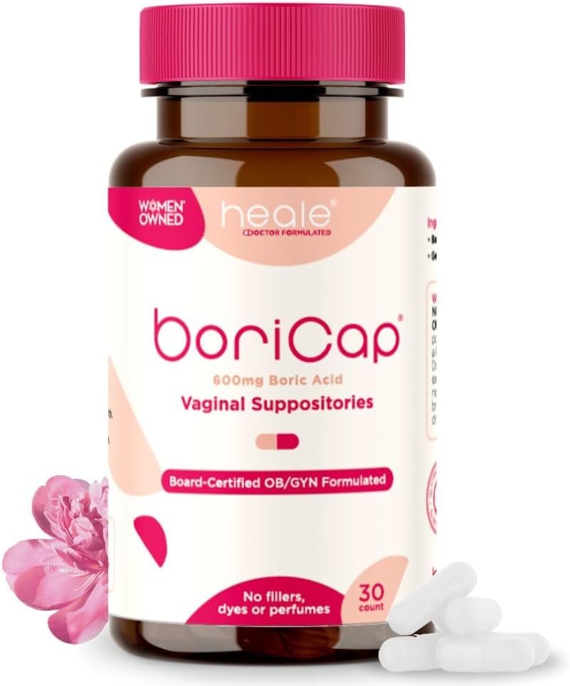 BoriCap 600mg Boric Acid Suppositories, 30 Day Supply