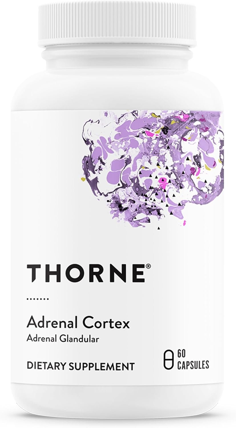 THORNE Adrenal Cortex, Bovine Adrenal Glandular Supplement, 60 Capsules | Supports Healthy Adrenal Function & Cortisol Balance, Helps Resist Stress-Related Fatigue*, Third-Party Certified