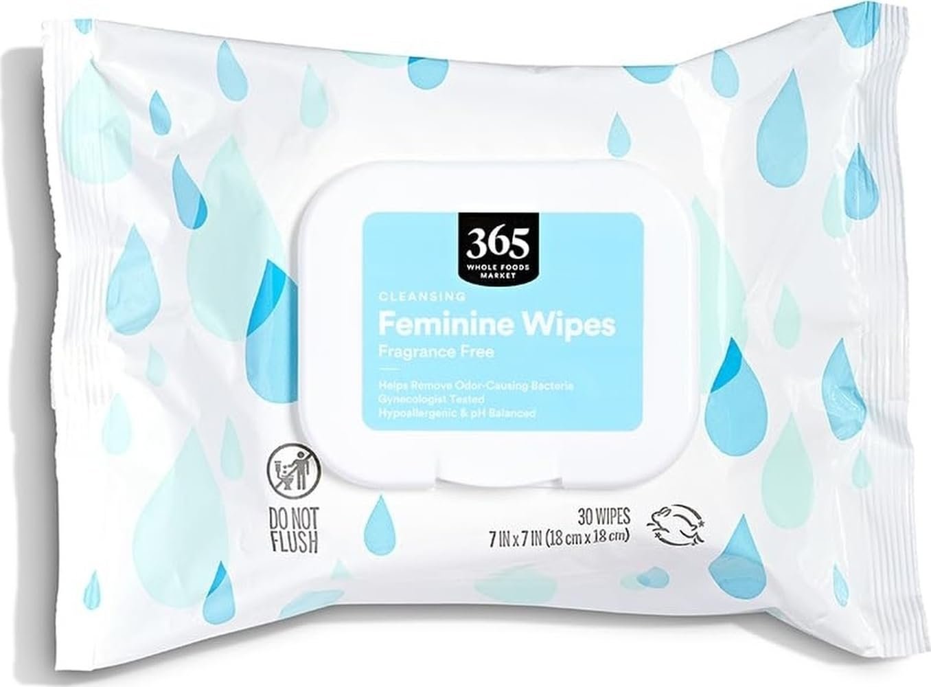365 by Whole Foods Market, Cleansing Feminine Wipes, Fragrance Free, 30 Count
