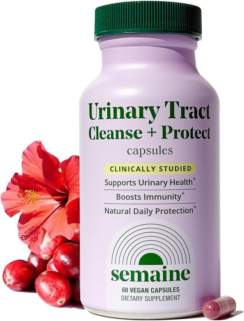 Semaine Urinary Tract Cleanse & Protect – Urinary Tract Health for Women, Cranberry Supplement for Women with Standardized Hibiscus, Daily Bladder Support Supplement, 60 Vegan Capsules