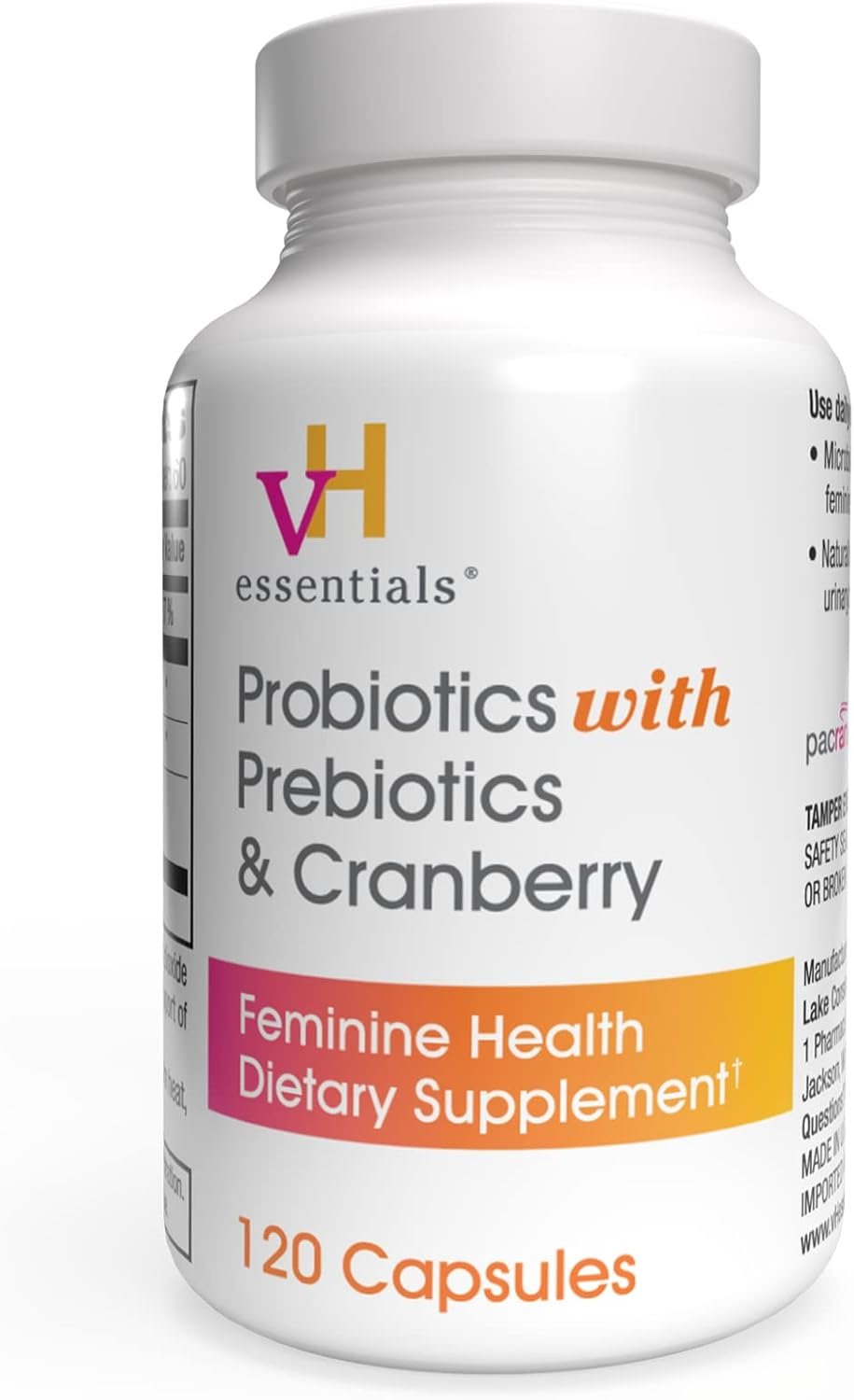 vH essentials Probiotics for Women with Prebiotics and Cranberry, 120 Ct