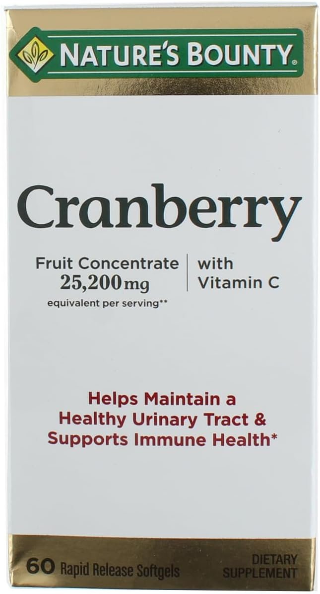 Nature’s Bounty Cranberry Dietary Supplement 60 Soft Gels (Pack of 2)