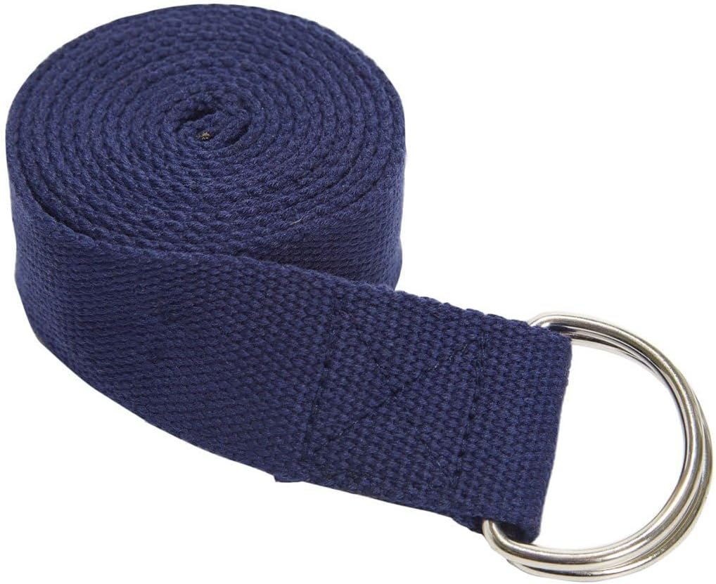 Everyday Yoga Strap with Metal D-Ring Athletic Stretching, 6ft/8ft/10ft