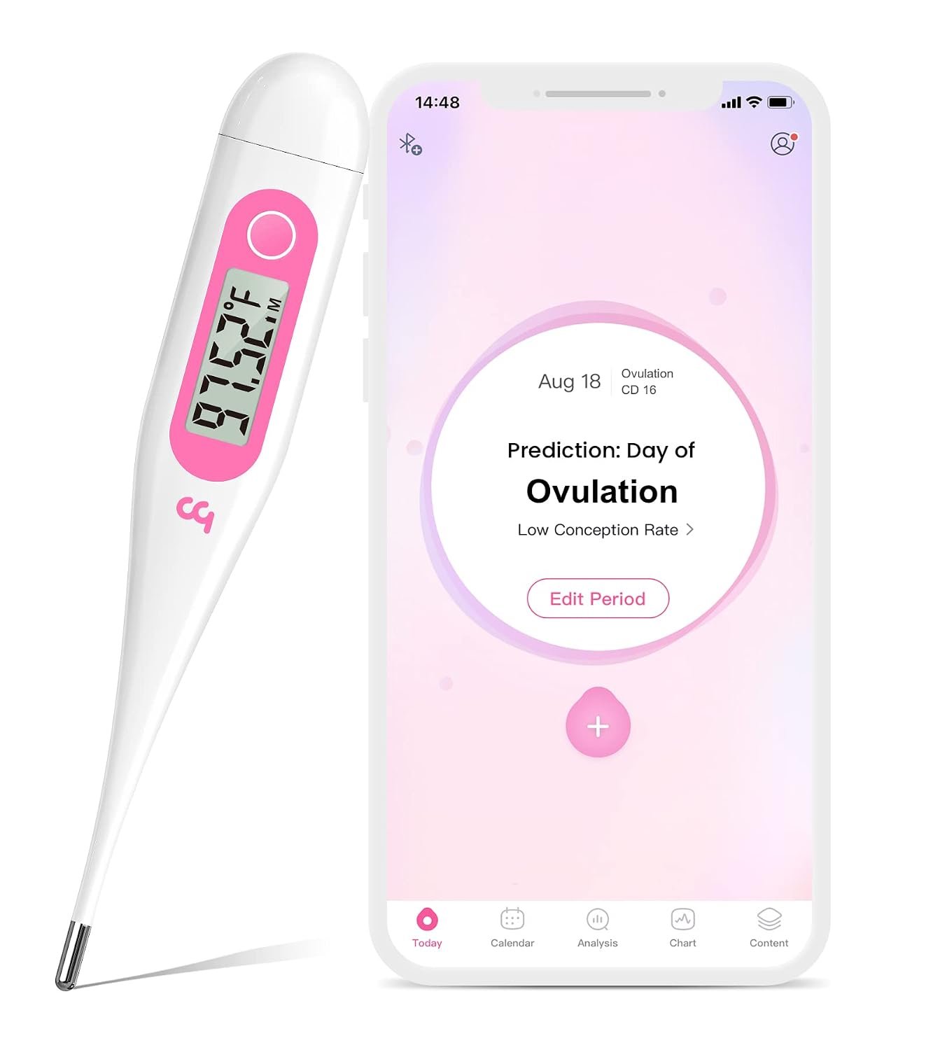femometer Digital Basal Body Thermometer for Ovulation