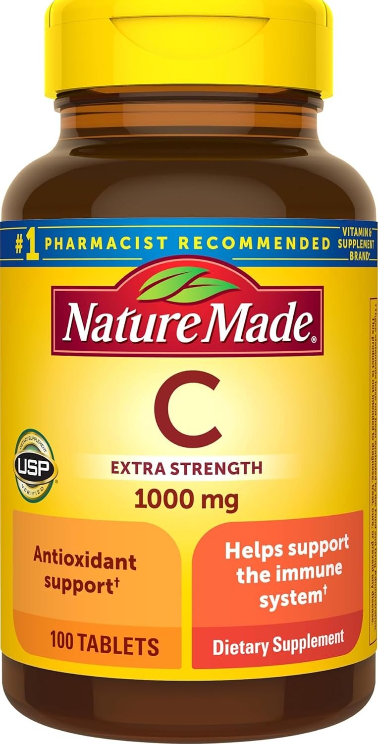 Nature Made Extra Strength Vitamin C 1000 mg Tablets, 100 Count