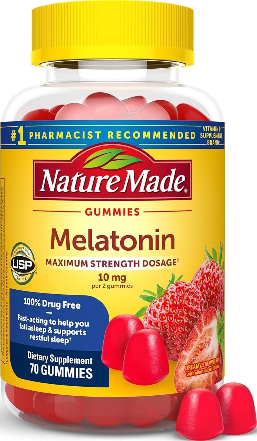 Nature Made Melatonin 10 mg per Serving Gummies, 70 Melatonin Gummies