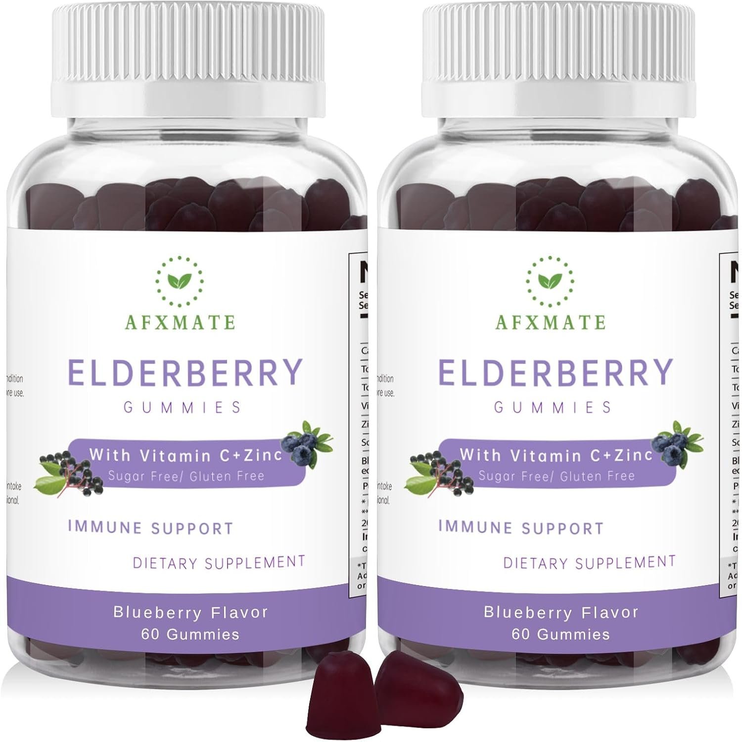 AFXMATE Elderberry Gummies with Zinc and Vitamin C for Adults & Ages 4+