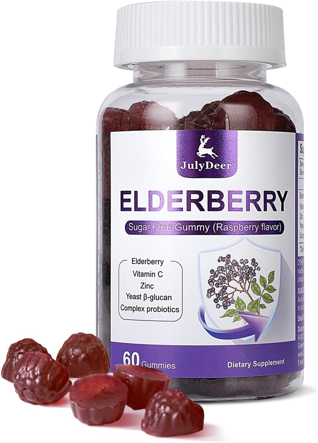 JulyDeer Sambucus Elderberry Gummies – Immune Support for Adults & Kids 4+