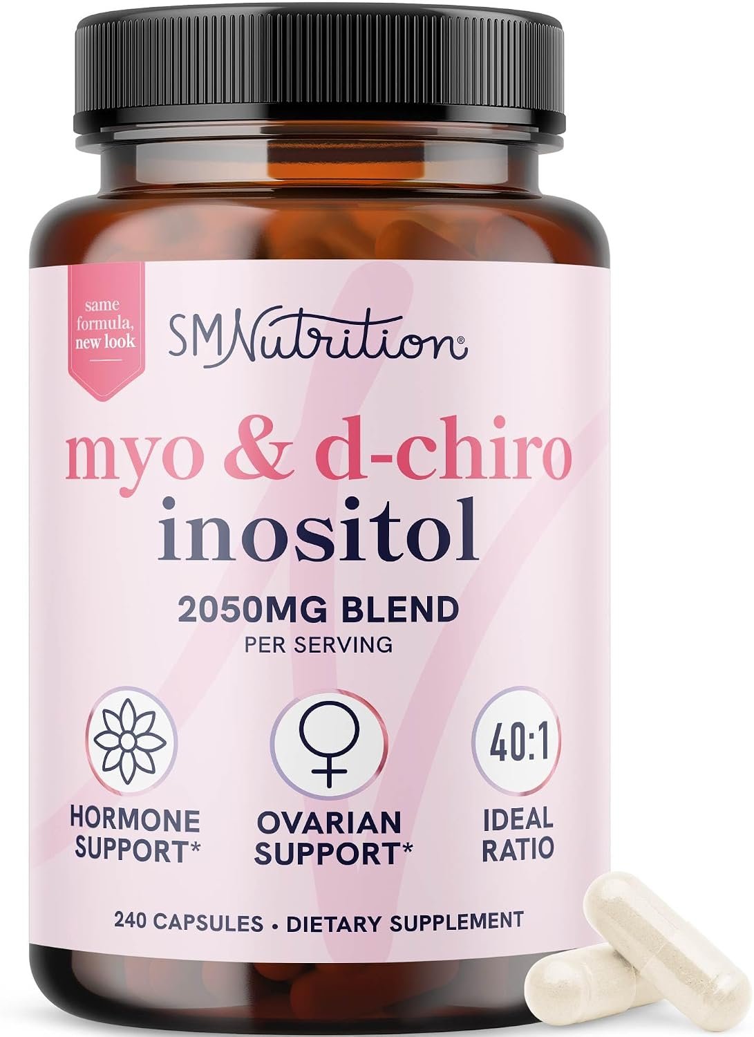 Myo-Inositol & D-Chiro Inositol for Hormone Balance for Women, 40:1 Ratio