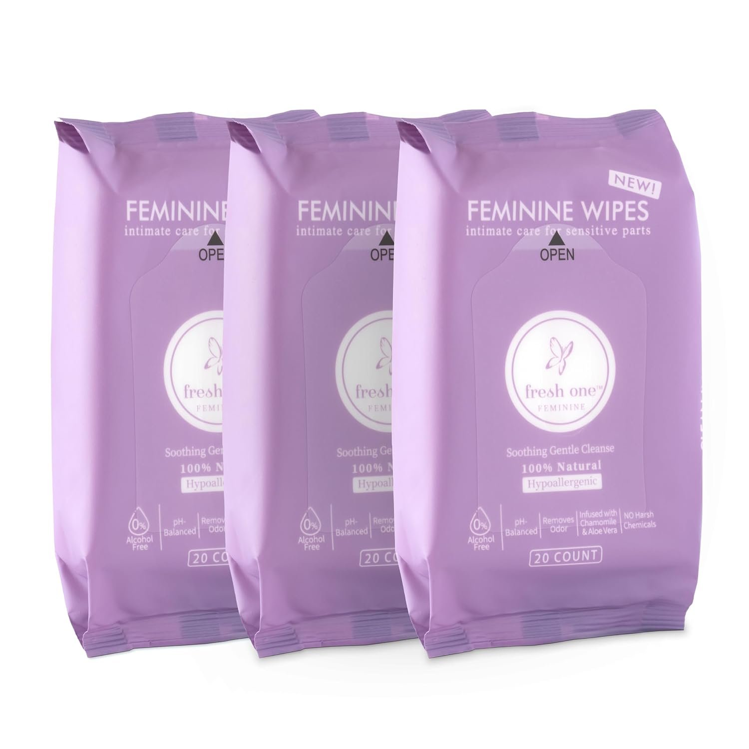 Fresh One Feminine Wipes – Natural pH Balanced Intimate Wipes for women | Soothing, Gentle Cleansing | Feminine Hygiene Wipes for Sensitive Skin, Personal Care, & Daily Use