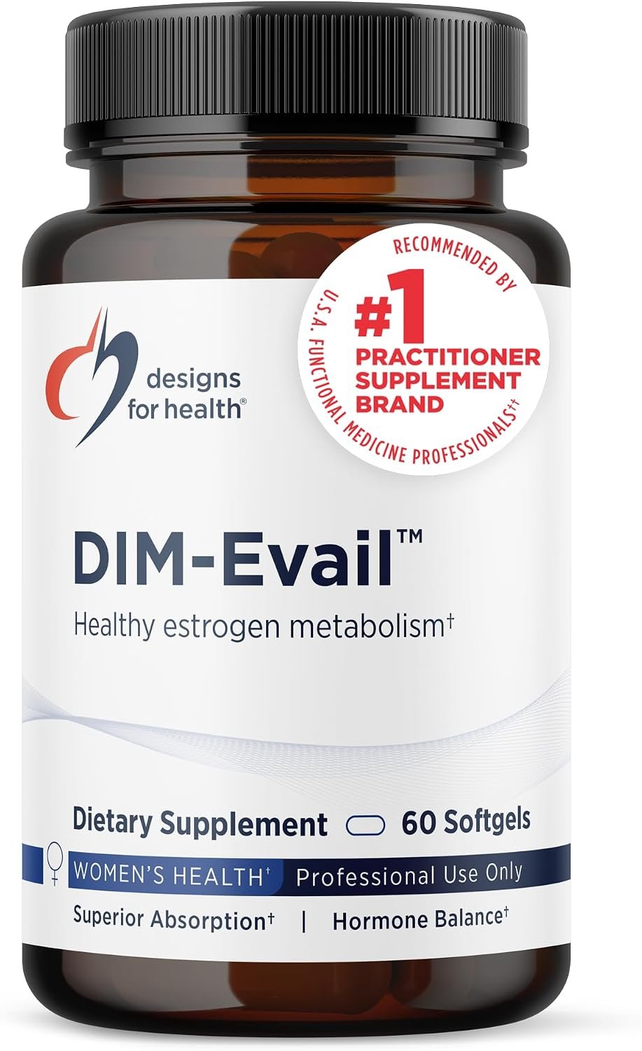 Designs for Health DIM-Evail – 100mg Diindolylmethane Supplement – Enhanced Absorption Technology DIM Supplement – May Support Healthy Estrogen Metabolism – Gluten Free + Non-GMO (60 Softgels) | May Support Estrogen Metabolism, Enhanced Absorption Technology DIM Supplement, Gluten-Free, Non-GMO