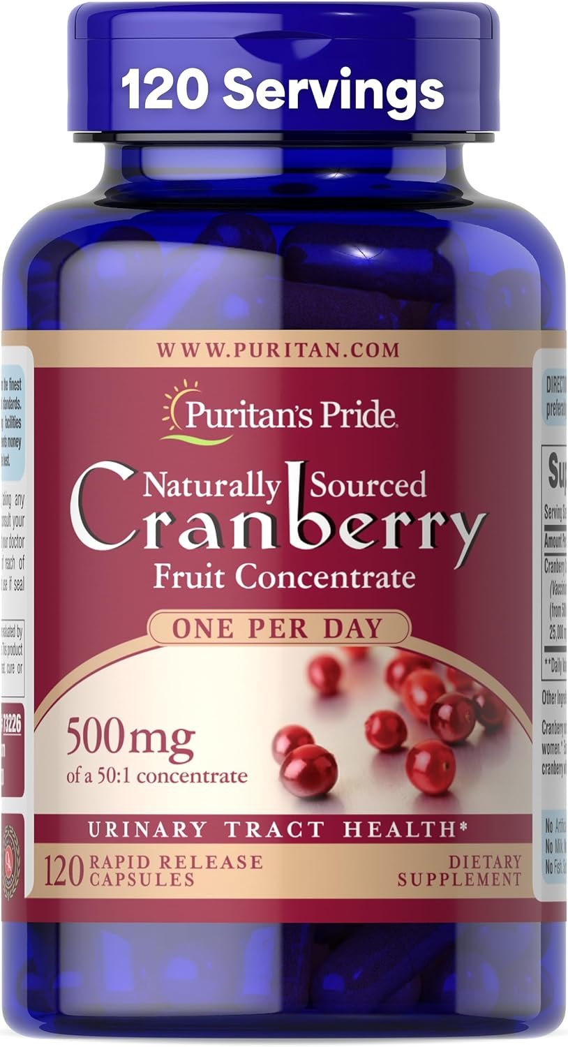 Puritan’s Pride Naturally Sourced Cranberry Fruit Concentrate 500mg