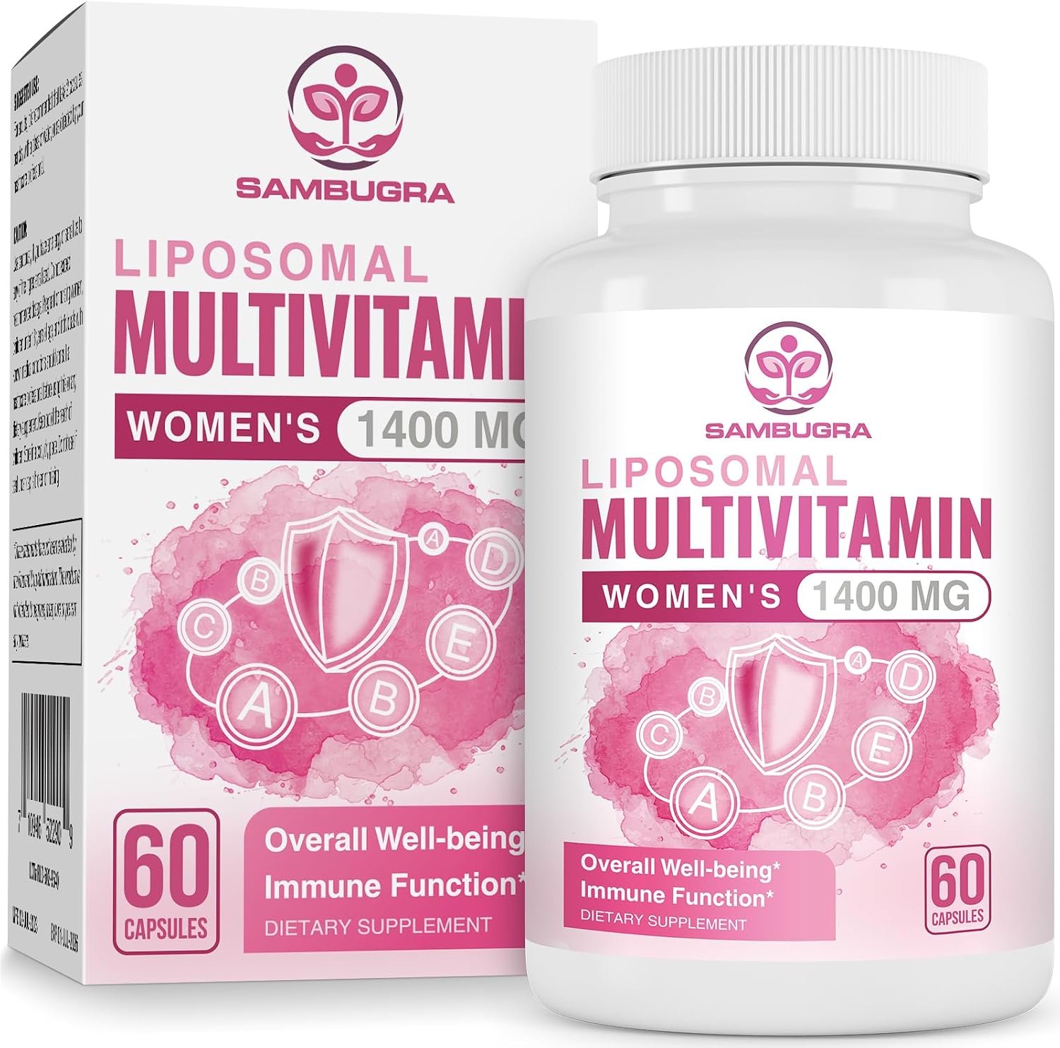 Sambugra Liposomal Multivitamin for Women 1400MG – Womens Daily Multi Vitamins Supplements with Iron, Vitamin A, C, D, E and B Complex for Immune Health, Hair & Skin Support for Women 18+