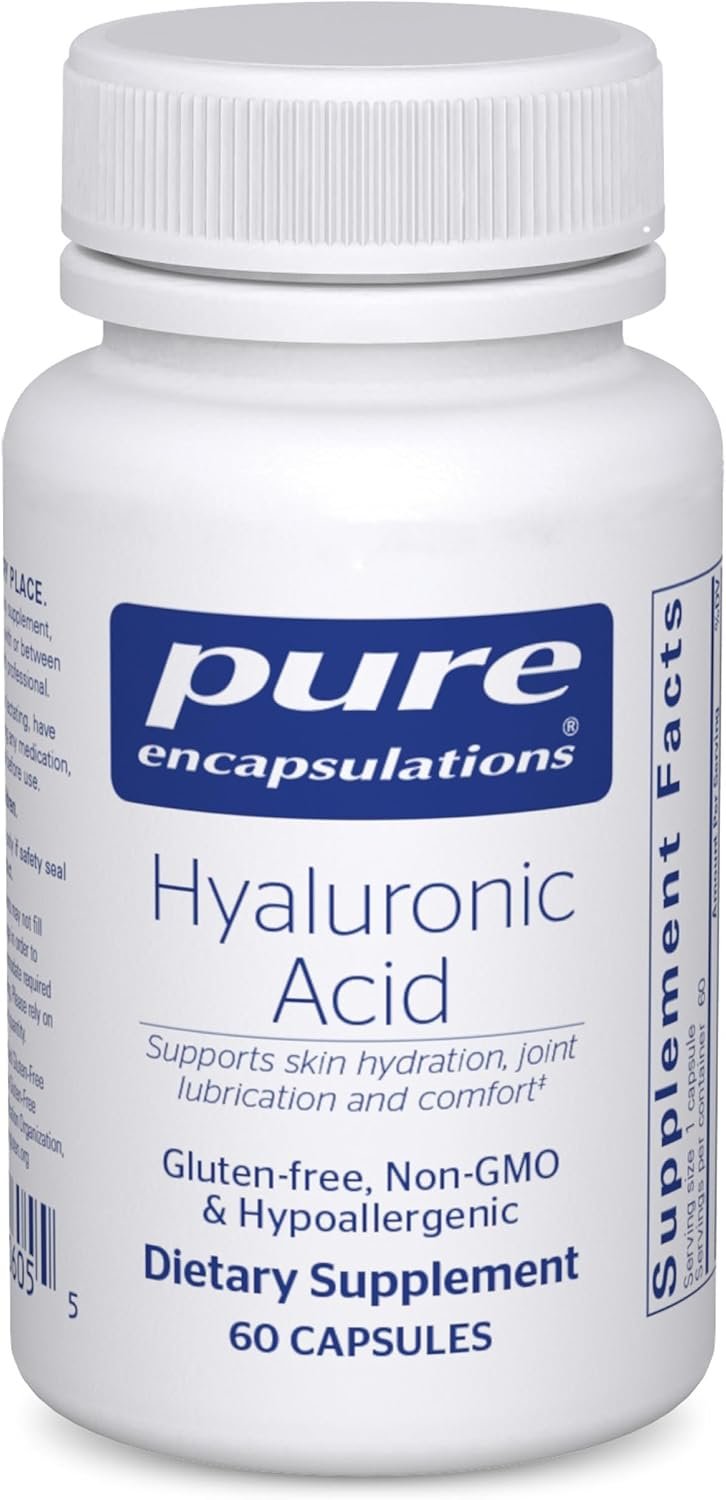 Pure Encapsulations Hyaluronic Acid, 60 Capsules | For Skin Hydration, Joint Lubrication and Joint Health*, Effective Absorption, Gluten-Free, Vegan and Non-GMO