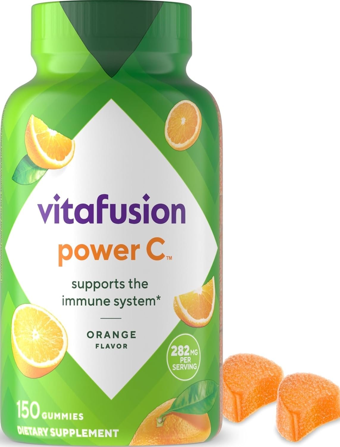 Vitafusion Vitamin C Gummies | Power C 282 mg | 150 Count for Adult Women & Men | Yummy Orange Flavor | Immune Support Gummy Supplement