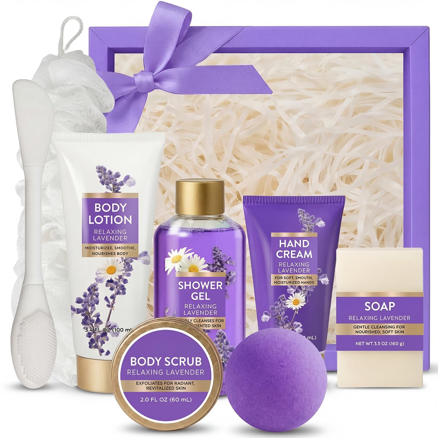 Spa Luxetique Gifts for Women Relaxing Lavender Gift for Womens 8pcs Spa Gift for Women Bath and Body Works Gift Set Birthday Gift for Womens Mom Grandma Wife