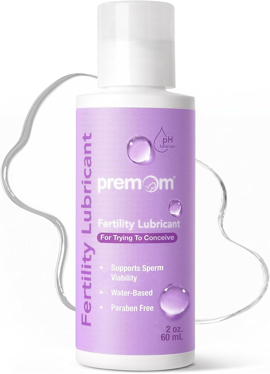 Premom Fertility Lubricant, pH Balanced, Sperm Friendly, Water Based