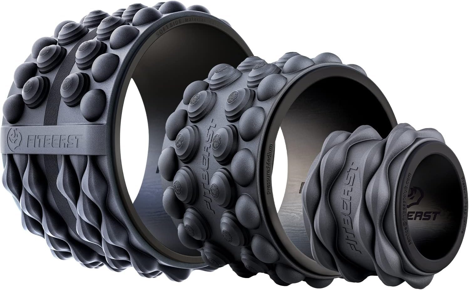 FitBeast Back Roller, Back Wheel Foam Roller – Targeted Muscle Roller for Deep Tissue Massage, Back Stretcher