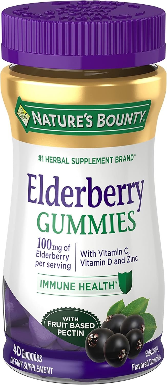 Nature’s Bounty Elderberry Gummies, Immune Support, 40 Gummies