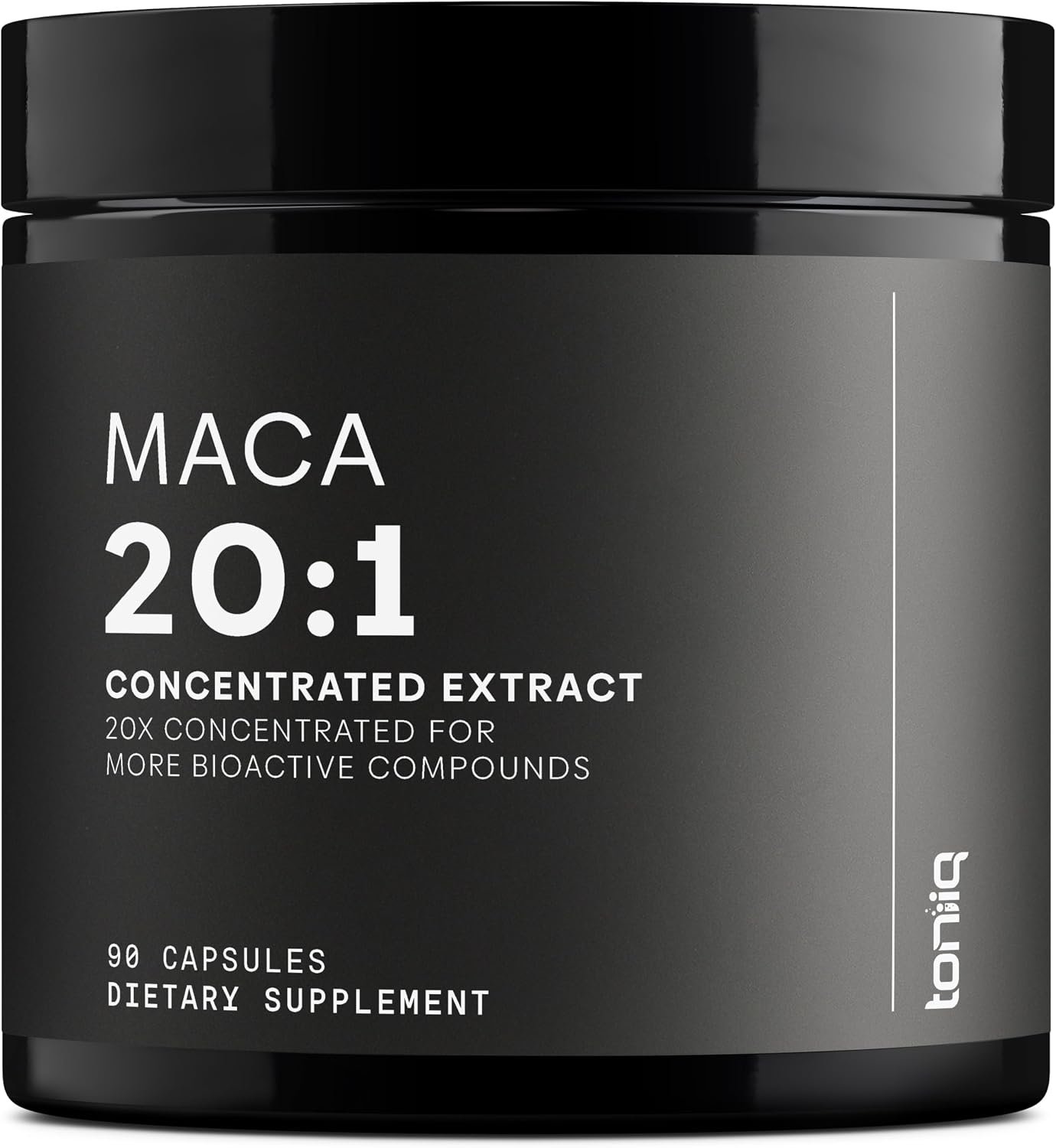 Toniiq Maca Root – Ultra High Potency 20:1 Extract | Black, Red and Yellow Maca Complex – Single Origin, Wildcrafted & Highly Concentrated – Third-Party Lab Tested – 90 Capsules