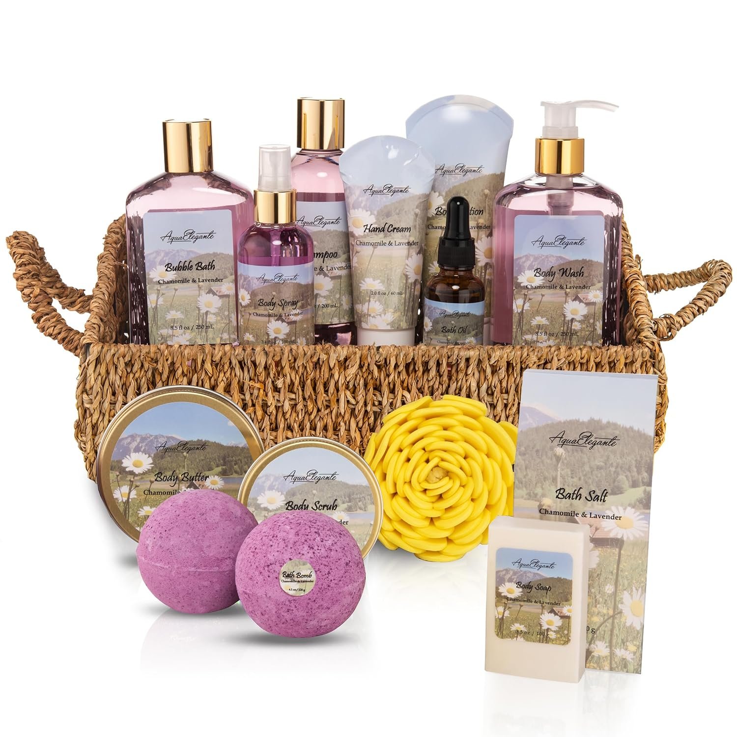 Aqua Elegante Premium Spa Gift Basket For Women – Lavender & Chamomile