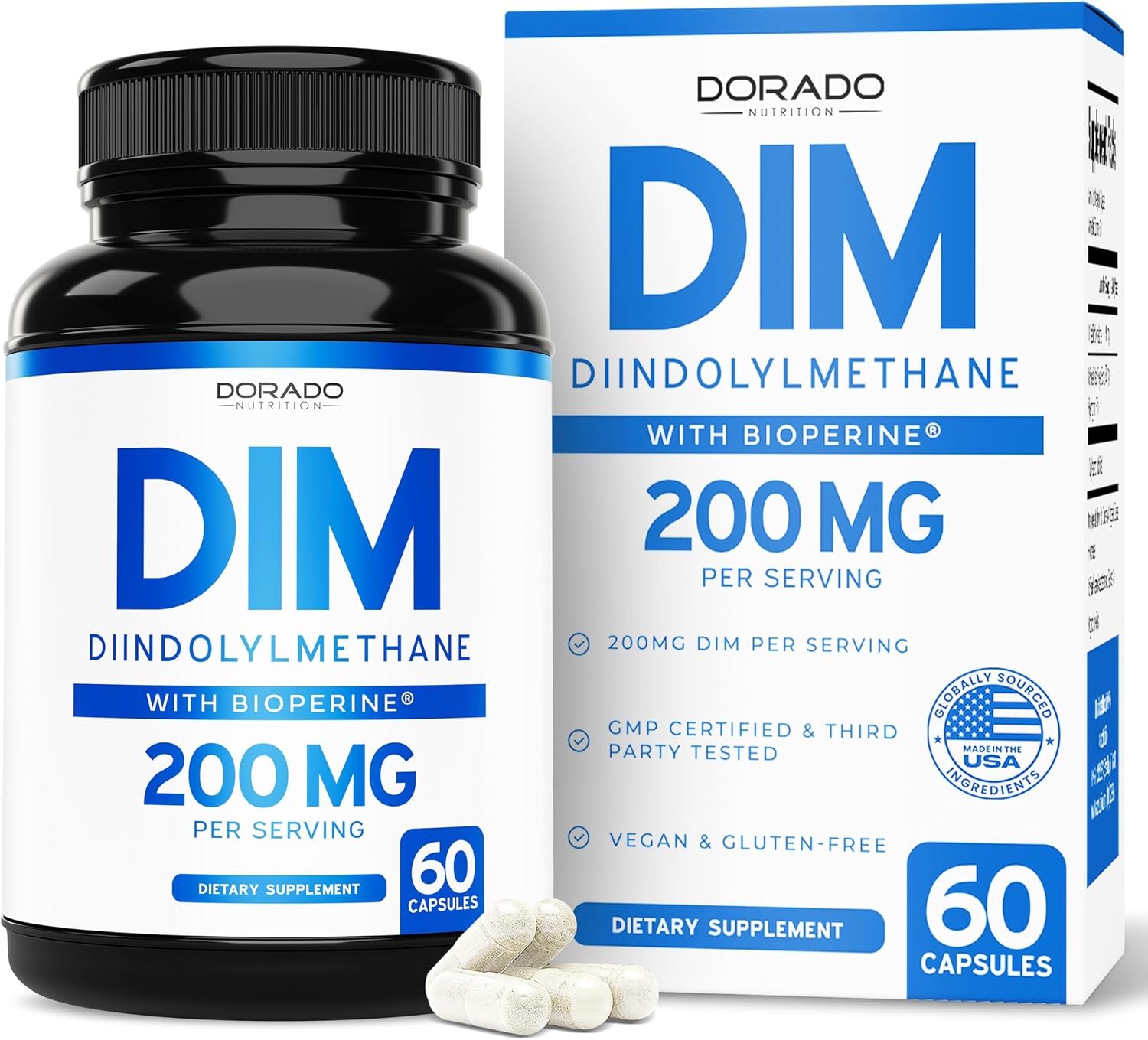 DIM Supplement for Women & Men (Diindolylmethane Estrogen Blocking Supplement, Hormonal Acne Treatment, Hormone Balance for Women) (200mg Per Serving) – Vegan, Gluten-Free, USA Made (60 Capsules)