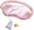 OLESILK Silk Sleep Mask, 100% Mulberry Silk Eye Mask for Sleeping, Double Layer Filling and Elastic Strap, Travel and Nap, Soft Eye Cover Eyeshade with Luxury Bag and Ear Plugs, Pink