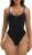YIANNA Women’s Shapewear Tummy Control Seamless Bodysuit Thong Body Shaper | Waist Shaping Faja Body Suit, High Stretch Compression Garment, Hook and Eye Crotch, for Invisible Under Dresses & Daily Wear