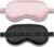 Amrules 2 Pack Silk Sleep Mask Set Adjustable, Blush Pink & Black