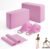 MAOMUN 6 Yoga Blocks 2 Pack with Yoga Strap and Beveled Edges, Anti-Slip Pilates Block Set Yoga Brick, Soft Lightweight Pilates Accessories for Balance Stability Stretching Pilates