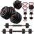 Adjustable Dumbbell Set, 20/30/45/70/90lbs Free Weight Set With Double Locknut, 5-in-1 Dumbbells Set Includes Barbell, Kettlebells, Push up Stand, Weight Plate, Fitness Exercise for Home Gym Suitable Men/Women