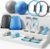 Poen Pilates Equipment Kit for Home Workout Pilates Ring and Ball Set for Women 12” Circle Yoga Fitness Essentials Kit with Resistance Bands, Yoga Strap, Socks,Bag
