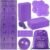 Foldable Yoga Mat and Blocks Set for Women with 2 Pack Yoga Blocks and Strap,Thin Non Slip Pilates Mat with Bag, Home Workout Equipment Essentials Starter Kit for Beginners Full Body Toning