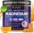 Magnesium Glycinate 2150MG Gummies for Women and Men, High Absorption Magnesium Glycinate, Citrate, Malate Gummies for Adults & Kids, Sugar Free, Vegan, 60 Chews, Orange