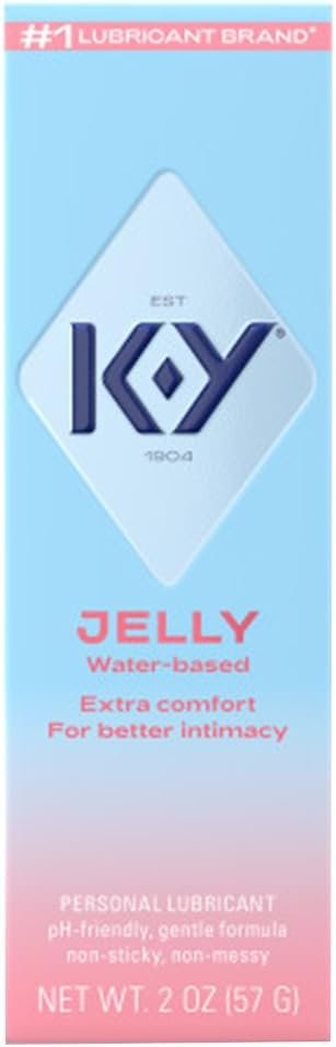 K-Y Lubricant Jelly Water Based Personal Lube For Women, Blue, Fragnance Free, 2 Oz