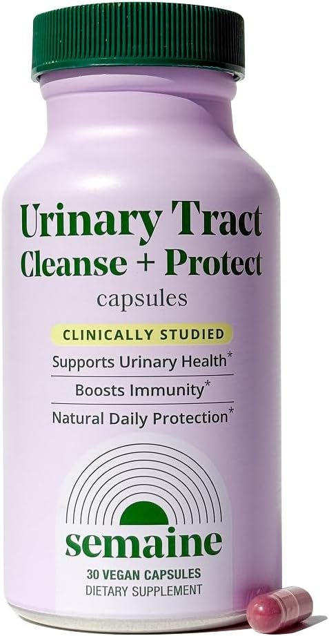 Semaine Urinary Tract Cleanse & Protect 30ct. – Bladder Health Supplement for Women, Support Urinary Tract Health. Combines Cranberry Proanthocyanidins with Hibiscus – Travel Sized Jar