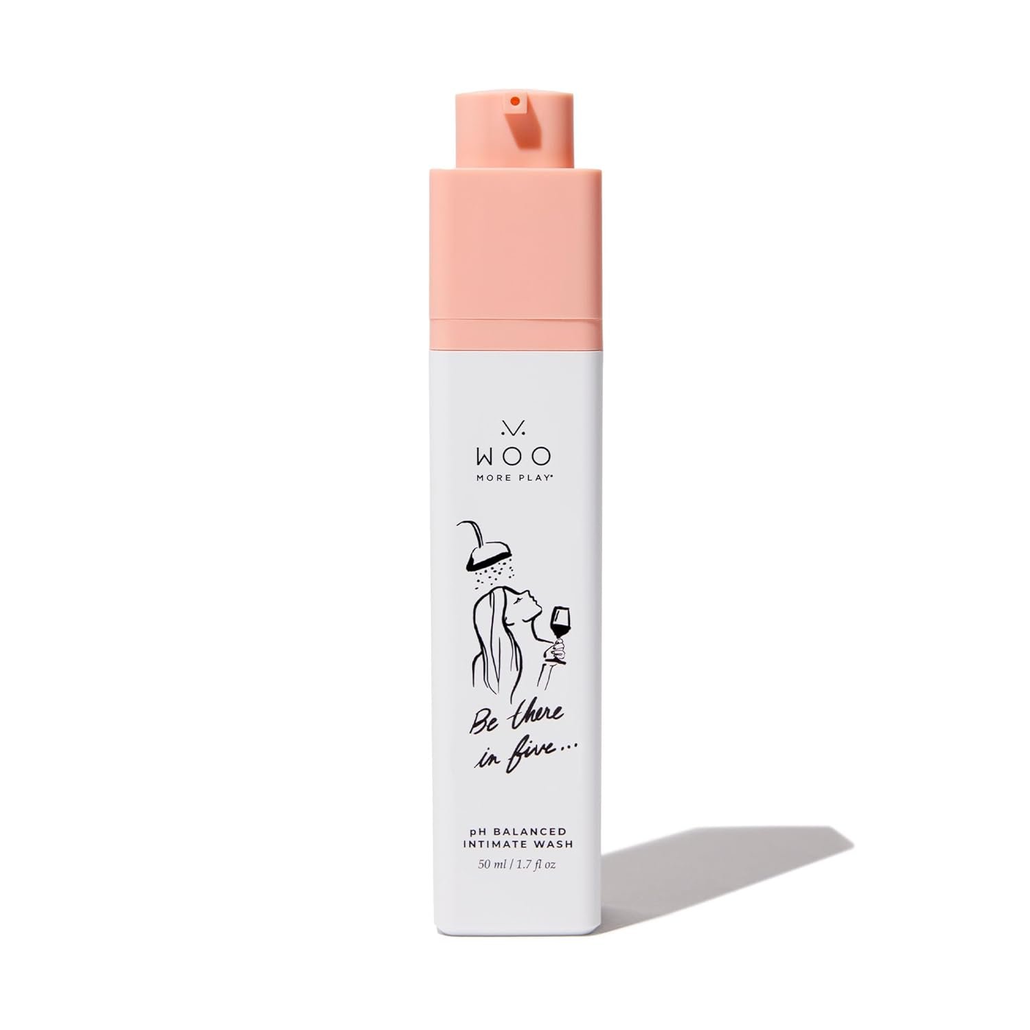 Woo More Play, Be There In Five, Feminine Wash, pH Balanced, Made With Natural Ingredients (Aloe, Calendula Extract, Matricaria Flower Extract) – 50 ml | 1.7 fl oz