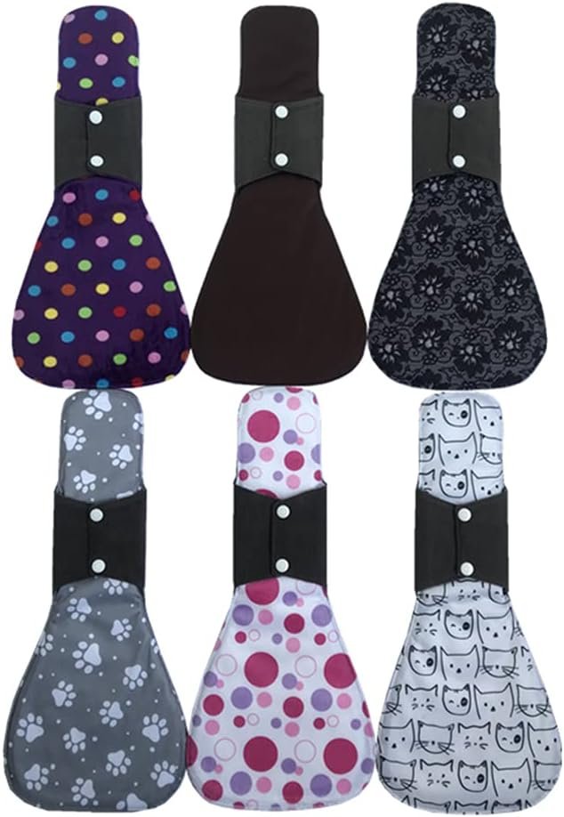 MUMBABY 6 Pieces 16inch Ultra-deep Sleep Overnight Charcoal Bamboo Mama Cloth/ Menstrual Pads/ Reusable Sanitary Pads