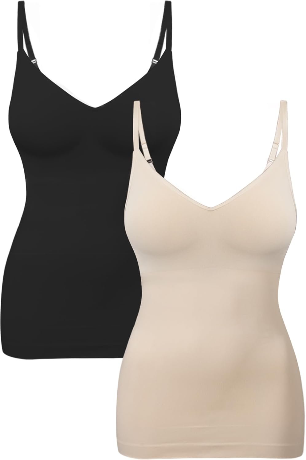 EUYZOU Womens Tummy Control Shapewear Tank Tops Seamless V-Neck Compression Tank Tops Body Shaper Camisole