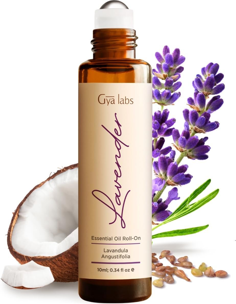 Gya Labs Lavender Essential Oil Roll On – 0.34 Fl Oz – Travel Size Roller for Camping, Skin, Aromatherapy Relief, Convenience