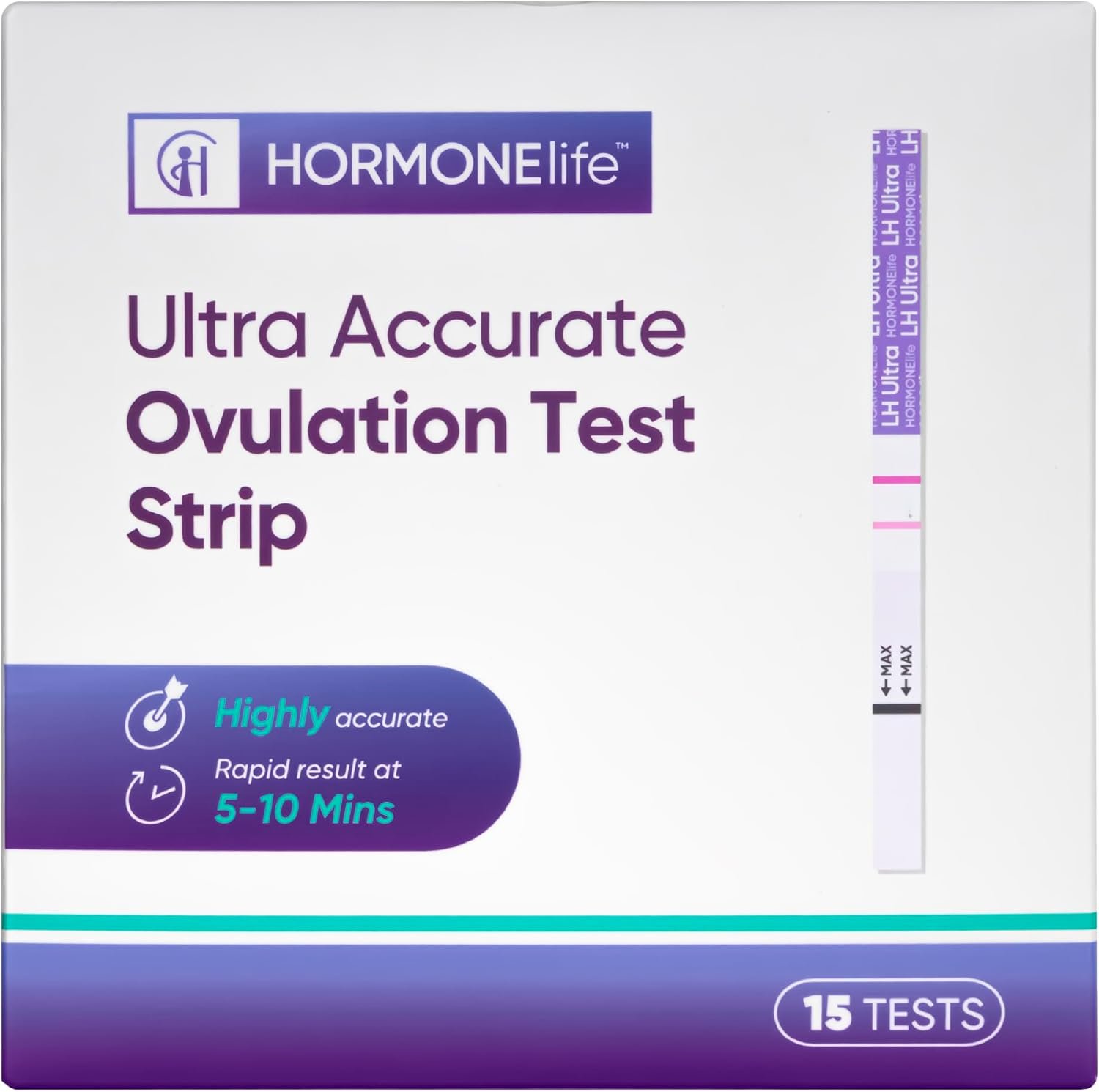 Ultra Accurate LH Ovulation Test Strips – Predict Fertile Window with LH Level Tracking, Easy Home Use, 15 Tests