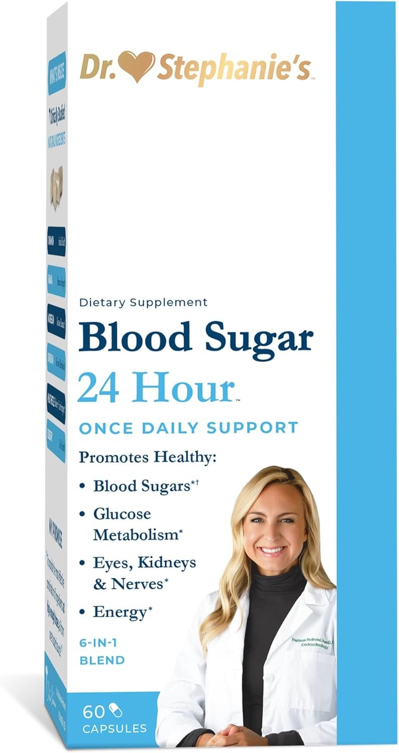 Blood Sugar 24 Hour – 6 in 1 Formula with Cinnamon, Banaba, Chromium, Milk Thistle, & More – Once Daily Supplement