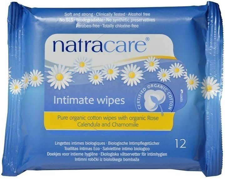 NATRACARE Wipes,Intimate,Cotton, 12 CT (Pack of 6)