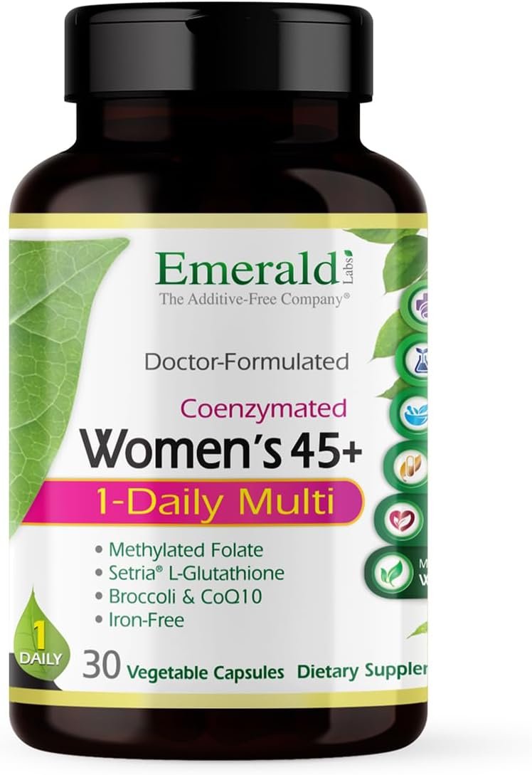 EMERALD LABS Women’s 45+ 1-Daily Multi – Complete Multivitamin for Comprehensive Support, Bone & Heart Health* – Designed for Women 45+ – Gluten-Free & Vegetarian – 30 Vegetable Capsules
