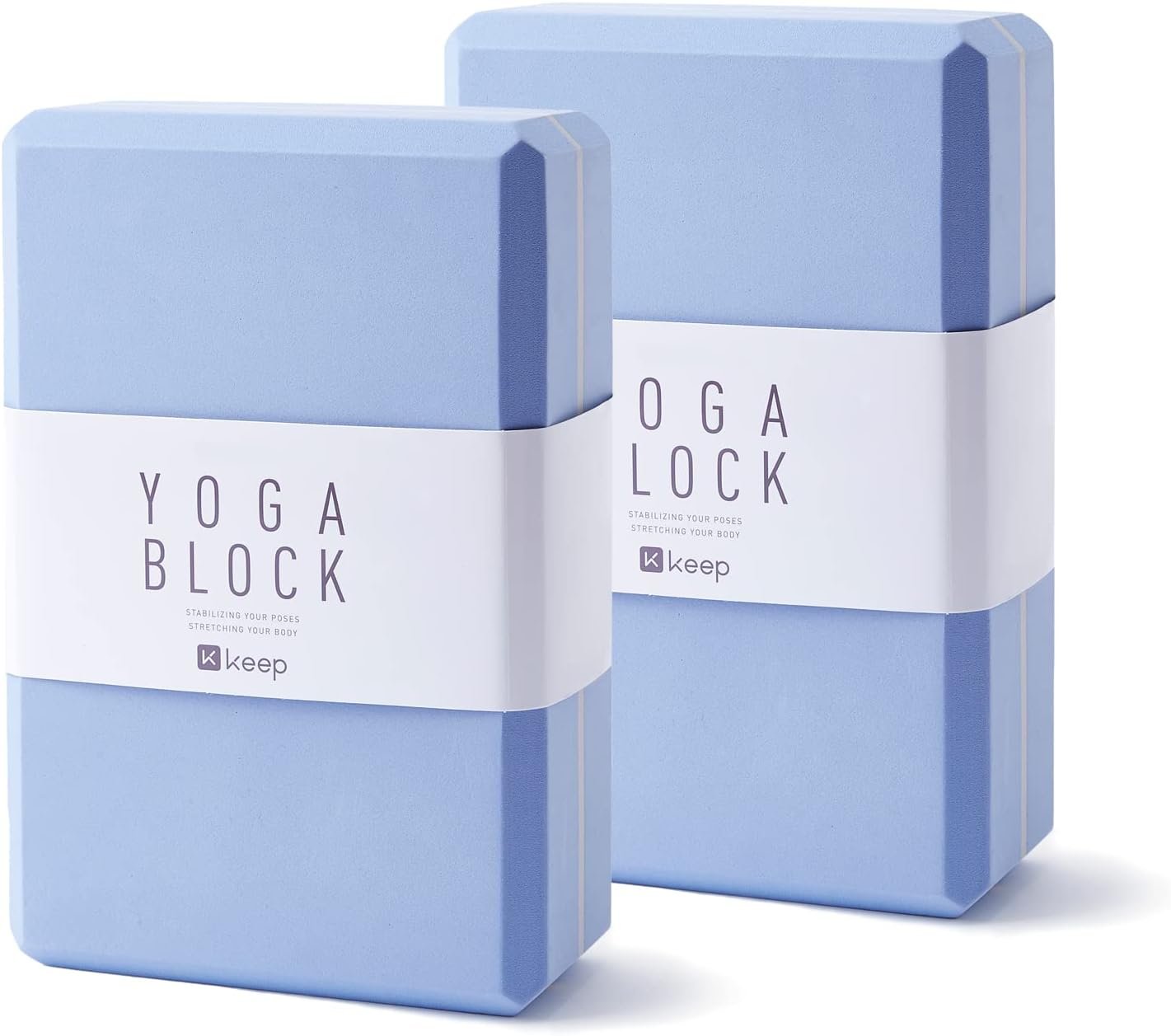 KEEP Yoga Block, High-Density EVA Foam 2 Pack Yoga Block with Non-Slip Textured Surface, Supportive, Lightweight – Ideal for Yoga