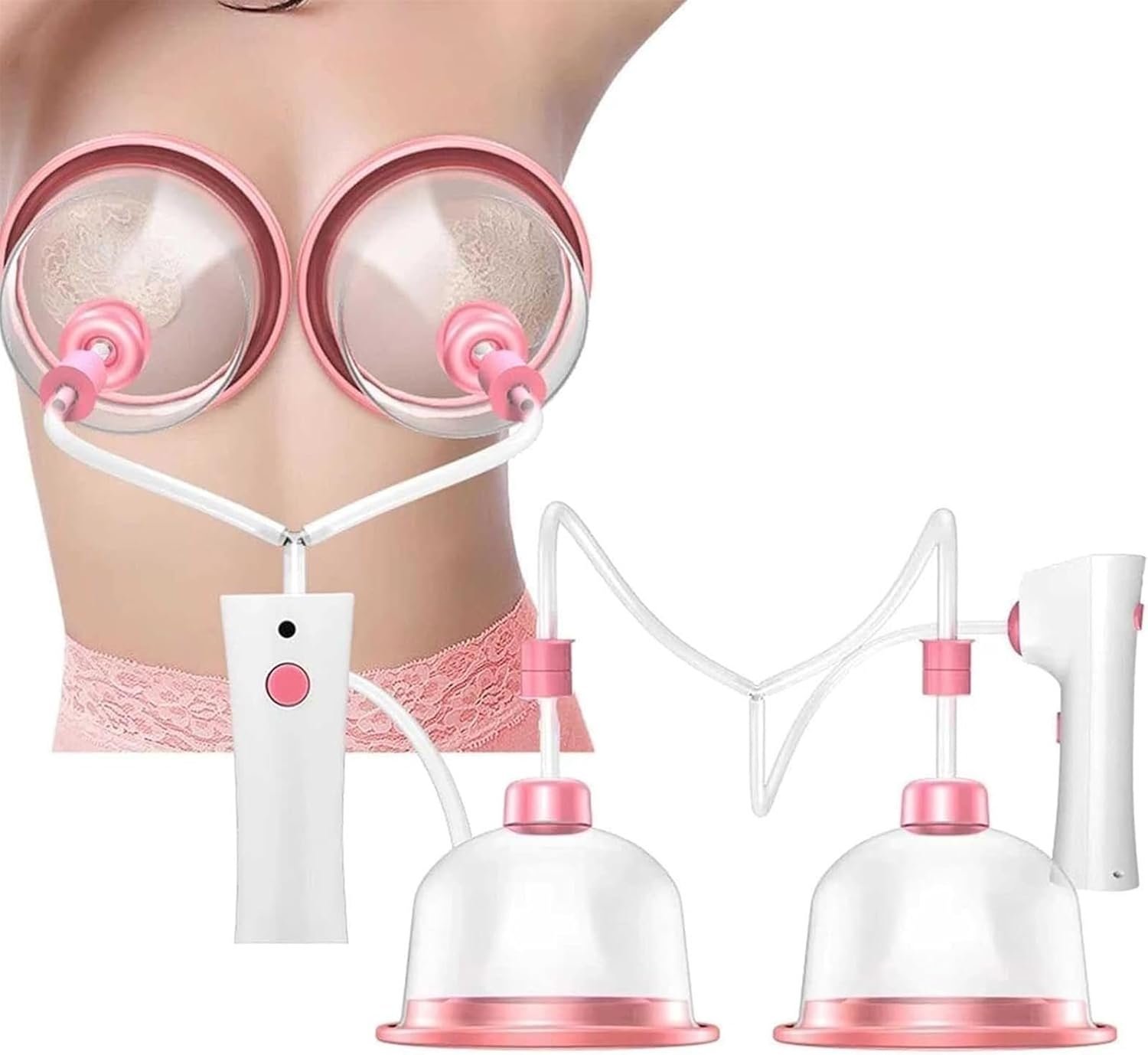 Electric Breast Massager, Chest Beauty Enlargement Machine, Chest Massager Sutible, for Promote Breast Growth, Flat Breasts, Sagging Breasts(12.5cm/4.9 Inch)