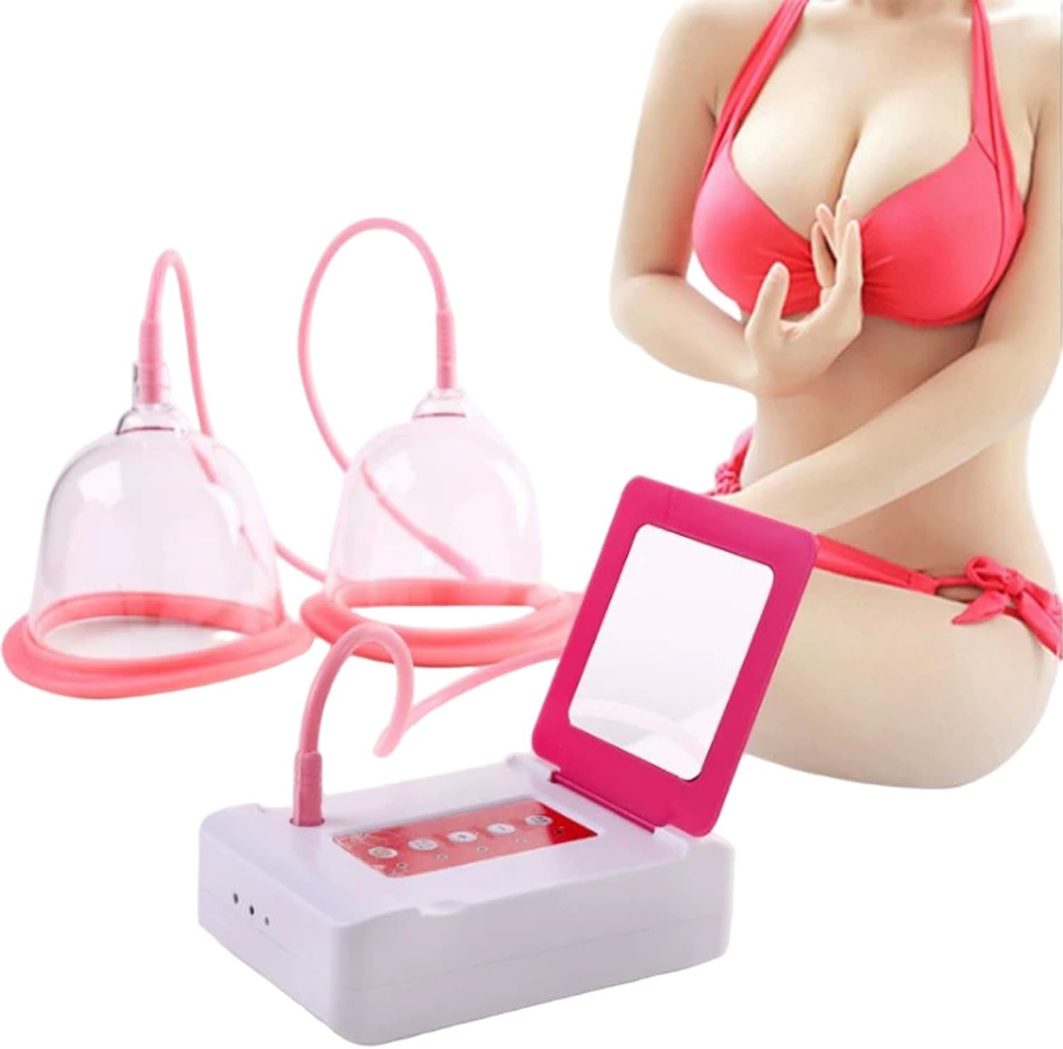 1 Set Breast Massager, Anti-Sagging Electric Breast Enhancement Machine with 2 Modes, Skin-Friendly Home Chest Massager Care Device, D..
